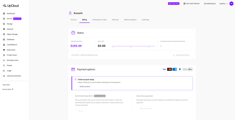 UpCloud Promo Code: $500 Free Trial for 30 Days proof screenshot 1