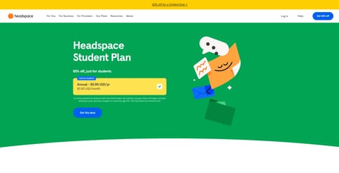 Headspace Student Plan: Up to 85% Off ($9.99/Year) proof screenshot 1