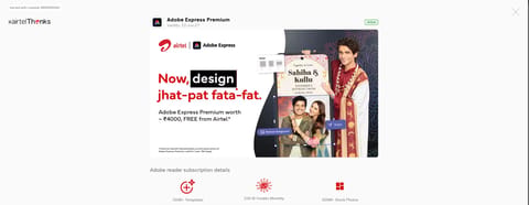 Adobe Express Premium Free for 12 Months (Airtel Offer) proof screenshot 2