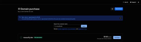 Cloudflare .dev and .app Domain Offer: First Year for $1.00 proof screenshot 1