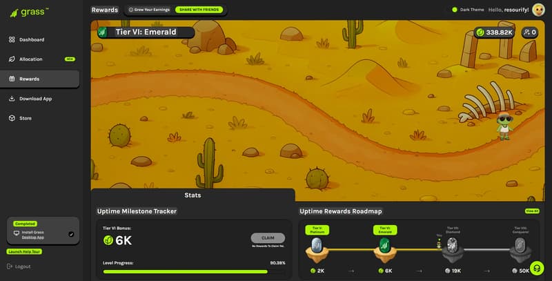 grass.io last 4 months points earnings.png