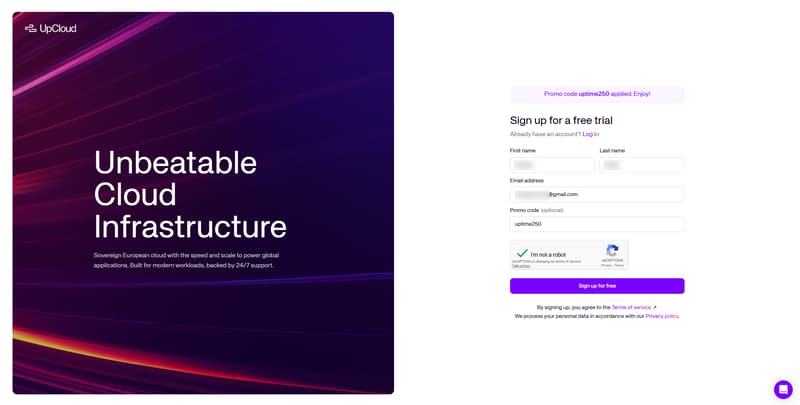UpCloud signup page with trial offer.png