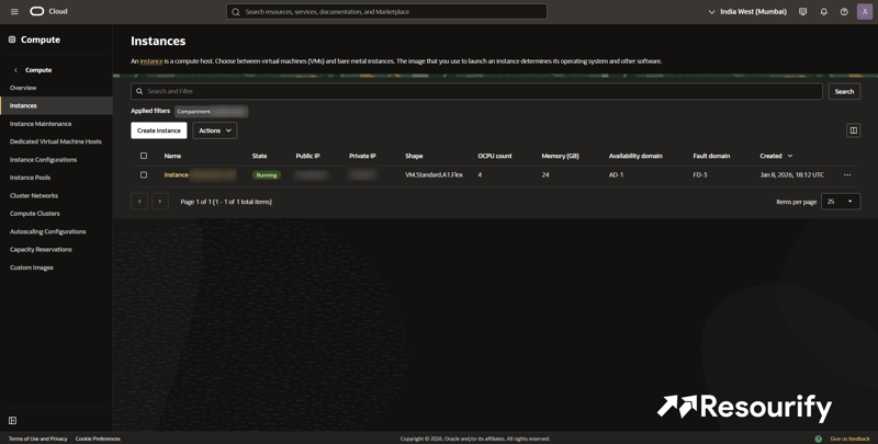 sucessfull instance created on oracle free forever instance with 4 vCPU and 24GB RAM.png